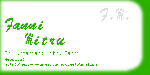 fanni mitru business card